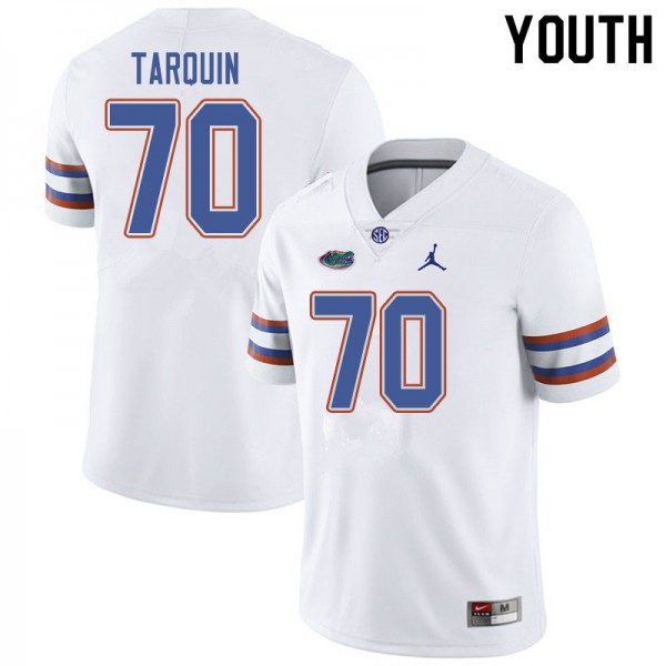 Jordan Brand Youth #70 Michael Tarquin Florida Gators College Football Jersey White